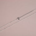 thumbnail image 2 of Colgante de clavícula con cadena en forma de O brillante de plata esterlina con cadena de cola extendida Cadena cruzada brillante de moda, 2 of 4