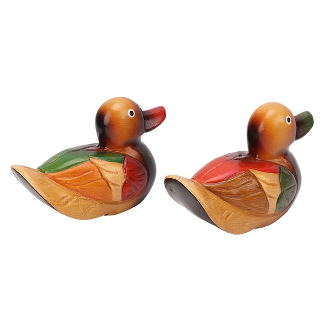 Estatuas de Pato de Mandarín de Madera, Estatuas de Patos de Madera Color de Pinta segura que Durará Hermosa Prórica para la Decoración del Hogar