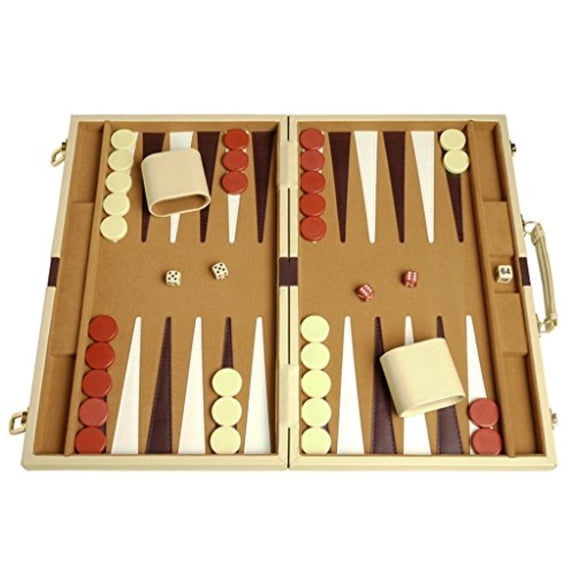 Middleton Games Deluxe Backgammon Set - Camel - 15"x10"