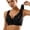 Black, variant on Women Front Side Buckle Lace Edge Without Steel Ring Movement Seamless Gathering Adjustment Yoga Sleep Large Bra Purple,46