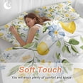 thumbnail image 4 of 3 Piece Summer Lemon Duvet Cover Set California King,Microfiber Comforter/Quilt Cover with Corner Ties and 2 Pillowcases,Yellow Fruits Botanical Spring Floral All Season Bedding with Zipper Closure, 4 of 8