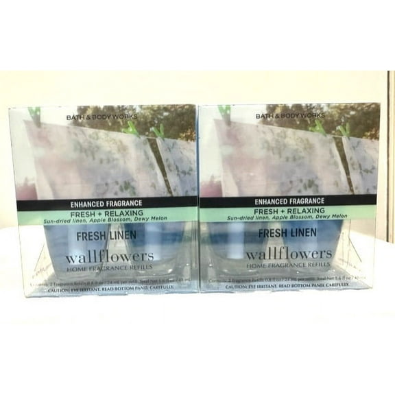 Bath & Body Works Fresh Linen Wallflowers Home Fragrance Refills - 4 Refills