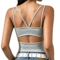 thumbnail image 7 of Awwp Women's Double Lined Basic Spaghetti Strap Unstructured Tank Top Adjustable Slim Sleeveless Crew Neck Tank Camisole Grey M, 7 of 7