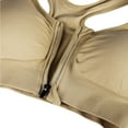 thumbnail image 7 of Deepwonder Women's Zip Front Sports Bra Wireless Post-Surgery Bra Active Yoga Sports Bras(Complexion,L), 7 of 7