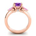 thumbnail image 4 of 2.50 Carat Round Cut Amethyst & Pink Sapphire Gemstone Fany Engagement Ring for Women Solid 14K Rose Gold Size 7.5 by Diamond-Capitals, 4 of 8
