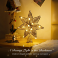 thumbnail image 5 of Lewondr Christmas Star Tree Topper,11.8 Inch LED Lights Tree Topper with Glitter Sequins,Battery Operated Heptagram Decor for Christmas Tree Decorations Xmas Holiday Party,Timer Function,Gold, 5 of 10
