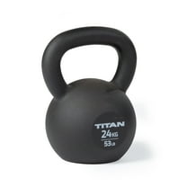 Titan Fitness 24 KG Cast Iron Kettlebell, Single Piece Casting, KG and LB Markings, Full Body Workout
