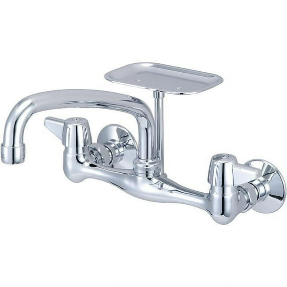 Central Brass 0048-TA1 8 in. Two Handle Wallmount Kitchen Faucet - Polished Chrome