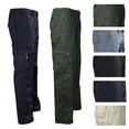 thumbnail image 7 of Douhoow Men Cargo Pants Solid Multi Pockets Straight Leg Loose Pants Elastic Waist Trousers, 7 of 7