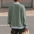 thumbnail image 4 of Striped Mock Neck Sweatshirt For Women Oversized Pullover Tops 2026 Long Sleeve Sweatshirts Soft Ribbed Trim Knit Material Casual Fall Winter Fashion Clothes Vacation, 4 of 6