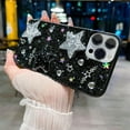 thumbnail image 5 of Compatible for iPhone 14 Pro case, Bling Stars 3D Hearts Diamond Twinkle Star Glitter, Aesthetic Design for iPhone 14 Pro Phone case, Soft Shockproof Protect Cases for Girls Women, Black, 5 of 7