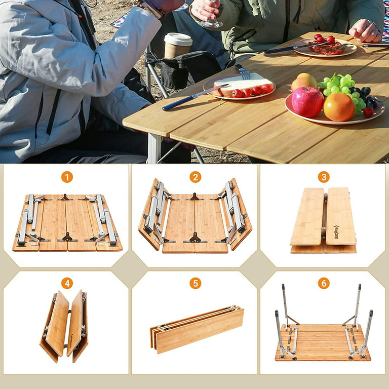 Buy KingCamp 4 People Bamboo Three Heights Folding Table – KingCamp Outdoors
