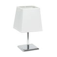 thumbnail image 1 of Simple Designs Mini lampe de table chromée avec abat-jour carré en tissu Empire, 1 of 9