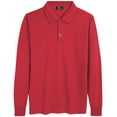 thumbnail image 6 of SPEEDRUN Polo Shirts for Men Long Sleeve Solid Color Men'S Golf Polo Shirts Business Polo Shirts Causal Collared Golf Tennis T-Shirt Red, 6 of 10