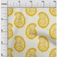 thumbnail image 2 of oneOone Cotton Poplin Light Yellow Fabric Asian Paisley Block Sewing Fabric By The Yard Printed Diy Clothing Sewing Supplies 56 Inch Wide, 2 of 4