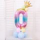 thumbnail image 4 of Otro jardín decorativo 100 cm arco iris número 0 globos con corona desmontable lámina helio digital coloridas decoraciones de fiesta de cumpleaños para cumpleaños par, 4 of 5