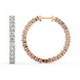 thumbnail image 1 of Boucle d'Oreille Créole en Diamant de Laboratoire / Boucles d'Oreilles Créoles Meara de Forme Ronde Certifiées IGI de 7 Carats / Or Rose 14K / Serti Griffes / Qualité FG-VS1-VS2 / Friendly Diamonds, 1 of 6