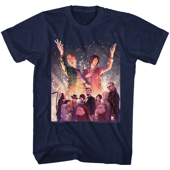 Bill And Ted Sparkle Navy Adult T-Shirt 3Xlt