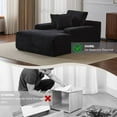 thumbnail image 5 of Oversized Chaise Lounge Sofa Chair, Comfy Cloud Sofa Bed, Sleeper Couch with Throw Pillows or Living Room, Black, 5 of 6