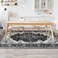 thumbnail image 5 of Wondo 5x8 Black Area Rug - Machine Washable Non-Slip Rubber Backing, Low Pile Vintage Carpet for Living Room Bedroom Kitchen Dining Office, 5 of 9