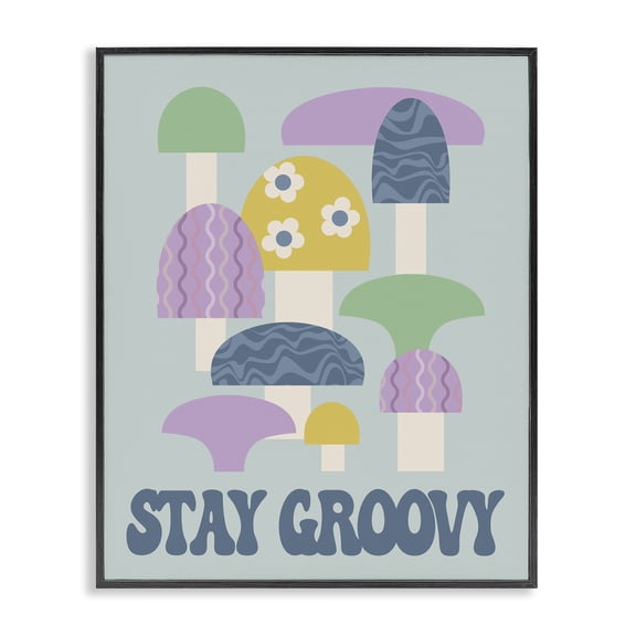 Stupell Industries Modern Stay Groovy Botanicals Black Framed Giclee Art, 11 x 14, by Lil' Rue