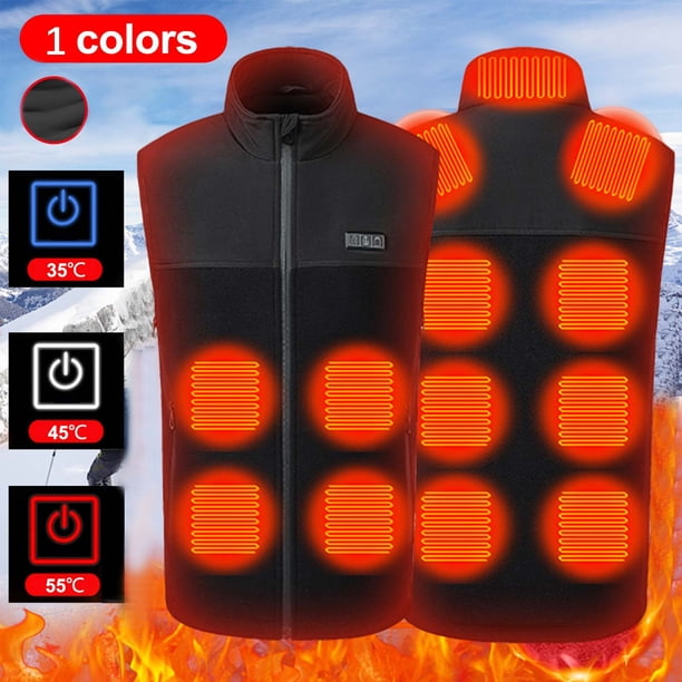 Chaquetas y abrigos casuales sin mangas y sin capucha para hombre, de moda, con cuello alto, sin mangas, para hombre, con carga mediante abrigo calefactado, blusa con cremallera, abrigo de poliéster p