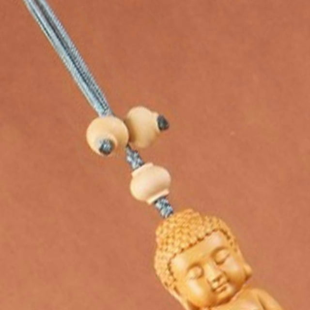 Car Pendant Decorative Hand Carved Lotus Rearview Mirror Hanging Ornament Car Styling Accessory for Good Luck Buddha Blue