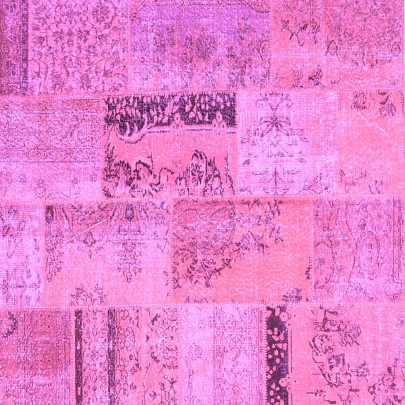 Ahgly Company Indoor Square Patchwork Purple Transitional Area Rugs, 3' Square
