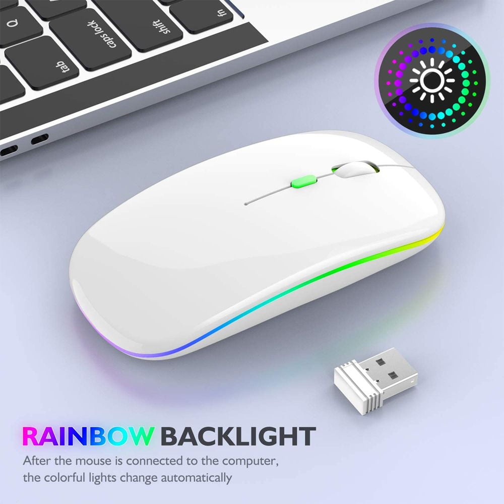 Luminous Ultra Thin Work Long PC Laptop Wireless Bluetooth Mouse 