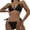 C419/Black, variant on Bikini Sets For Women High Waisted Bikini Sets Two Piece Swimsuit Front Tie Knot Bathing Suit Beach Vacation Clothes