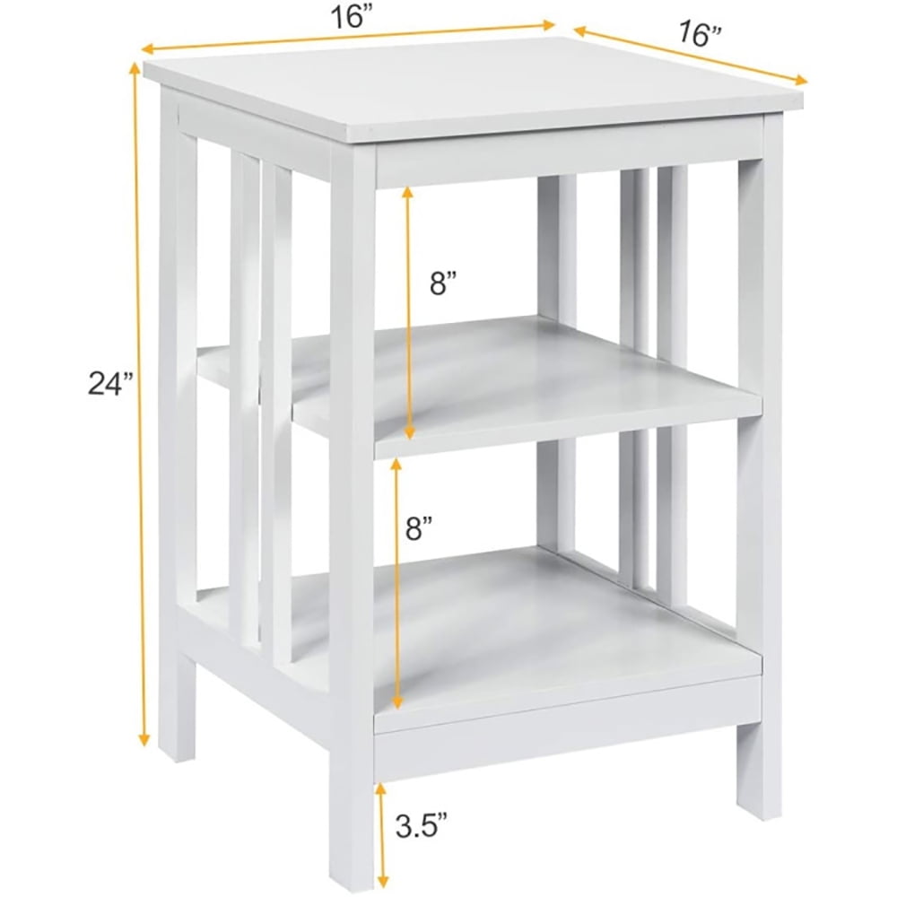 Finihen End Side Table, Nightstand, 2 Pieces 3-Tier Nightstand with Reinforced Bars and Stable Structure, Sofa Side Table, Bed Side Table, for Living Room, Bedroom, White Finihen End Side Table, Nightstand, 2 Pieces 3-Tier Nightstand with Reinforced Bars and Stable Structure, Sofa Side Table, Bed Side Table, for Living Room, Bedroom, White