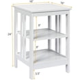 thumbnail image 2 of Yardi Yard 2 Pieces 3-Tier Nightstand with Reinforced Bars and Stable Structure-White, Side Table, Chairside Table Narrow End Table for Bedroom Living Room Kitchen, 2 of 6