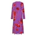 thumbnail image 5 of WFJCJPAF 2025 New Halloween Halloween Dresses for Women You Wear to Halloween Wedding,Ladies'and Winter Fashionable Round Neck Long Sleeved Halloween Printed Dress - Purple L, 5 of 5