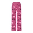 thumbnail image 6 of LEJHVAQK Soft Heart Printed Sleep Pants for Women Valentine's Day Series Pajama Pants Wide Leg Design Comfort Waist Lounge Pants for Home, 6 of 6