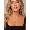 thumbnail image 5 of KeyStyle Cross Necklace for Women,Double Layered Cross Pendant 14K Gold Plated over Copper Christmas Easter Christian Jewelry Gifts, 5 of 10