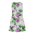 thumbnail image 6 of XUNKUSGA Summer Dresses for Women 2025 Floral Print Tank Dress Ribbed Slim-Fit Mini Flare Sundress V-neck Long Peasant Dress S-XXL, 6 of 7