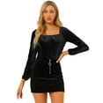 thumbnail image 1 of INSPIRE CHIC Blouse en Velours à Col Carré et Manches Longues pour Femmes, 1 of 6