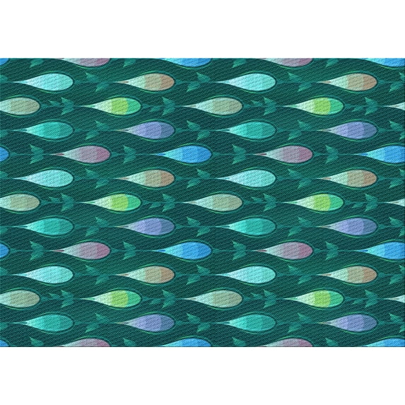 Ahgly Company Indoor Rectangle Patterned Medium Teal Green Area Rugs, 2' x 3'
