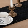 thumbnail image 3 of Burlap Table Runner Boho Rustic Macrame Spring Easter Jute Vintage Farmhouse Small Coffee Table Dresser Scarf for Dining Room Kitchen Home Decor Bridal Shower 72 inch, 3 of 4