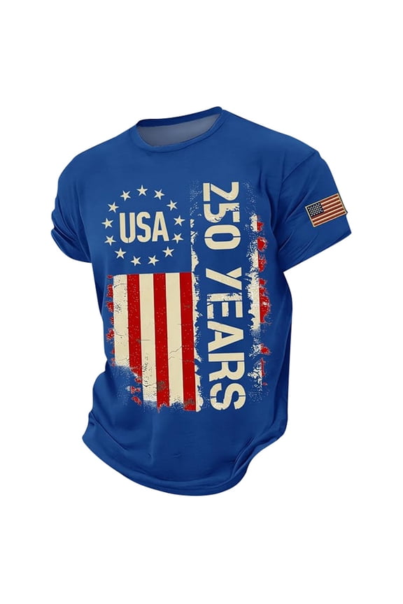 250 Years Shirts For Boys Kids USA Graphic Tees 4Th Of July Short Sleeve T Shirt Celebrate America's 250th Anniversary Top 2-13Y