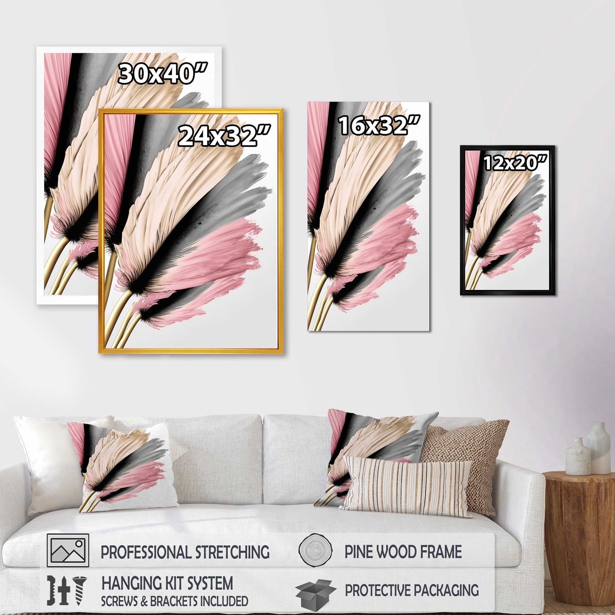 Designart Pink And Beige Gerbera Hyperrealistic Flowers Canvas Wall Art