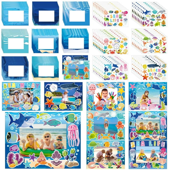 Marco de fotos artesanal Beeveer Under The Sea para niños, 96 unidades