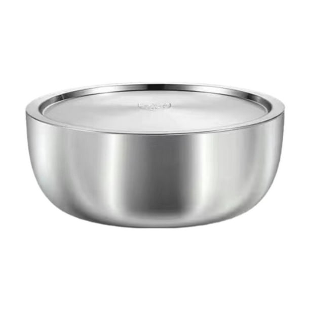 Cuenco de acero inoxidable con tapa, recipiente para mezclar, organizador de alimentos, utensilio de cocina 26 cm