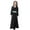 Black, variant on Krdevn Girls Abaya Dress Long Robe for Middle Arabic Style Pure Color Casual Outfit,7-8 Years