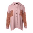 thumbnail image 6 of Baqcunre Women's Clothing, Women's Jacket Sequin Patchwork Long Sleeve Jacket Top Button Front Oversized Denim Shacket Valentines Day Gifts, 1Pc Blouse Pink M, 6 of 6