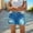 Light Blue, variant on ClodeEU Women's Mid High Rise Ripped Denim Shorts,Stretchy Distressed Jean Shorts with Pockets Navy,Womens Plus M