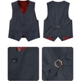 thumbnail image 5 of Boys Suit for Kids Tuxedo Vest and Pants Set with Shirt Tie and Bowtie Formal Dresswear, 5 of 11