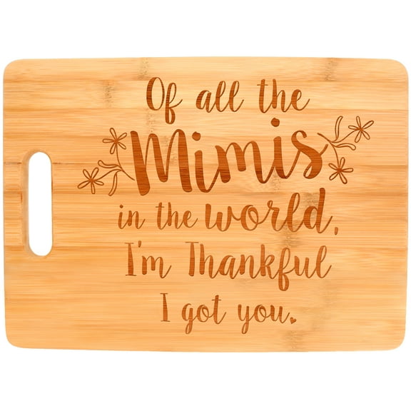 ThisWear Grandma Mimi Gifts Of All the Mimis I'm Thankful I Got You Big Rectangle Bamboo Cutting Board