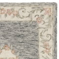 thumbnail image 3 of SAFAVIEH Micro-Loop Jesper Floral Bordered Wool Runner Rug, Grey/Ivory, 2'3" x 7', 3 of 5