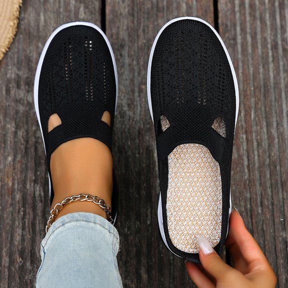 Ladies Breathable Mesh Soft Sole Closed Toe Orthopedic Shoes for Women Summer Fashionable Versatile Casual Trendy Shoes Black 8 [EU-40]